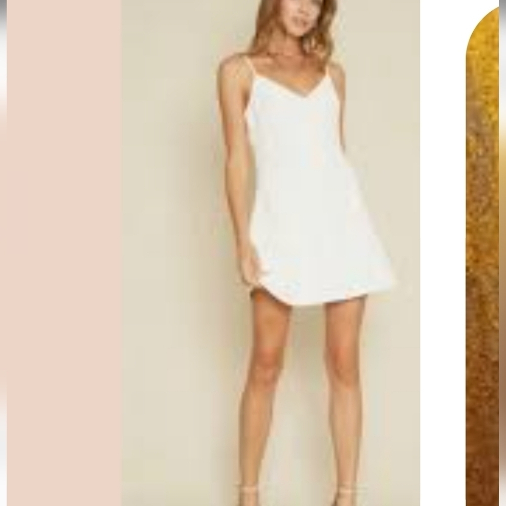💚5/$25 B.Darlin Elegant White Spaghetti Strap Skater Mini Dress Size 11/12